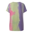 thumbnail image 3 of Sevevn Women's V-neck Short Sleeve Tie-Dye Print Casual Loose T-Shirt Blouse Shirts for Women, 3 of 4