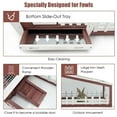 thumbnail image 7 of Pefilos 62" Outdoor Rabbit Hutch, Wood Chicken Coops with Pull Out Tray, Pet Cages for Small Animals, Red, 7 of 7