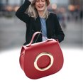 thumbnail image 5 of Bolso bandolera de piel de color liso para mujer, bolso de hombro, bolso de pecho, bolso de piel, bolso rosa para mujer, 5 of 5