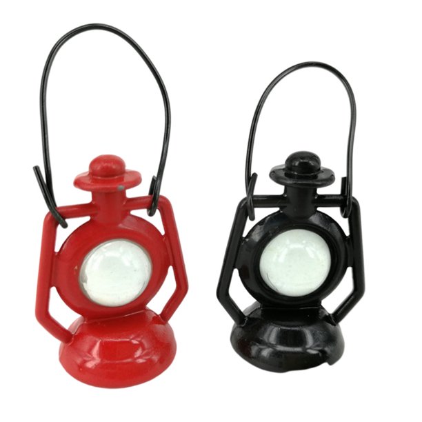 2 mini lámparas de queroseno retro, modelo de mueble, adorno de luz para casa de hadas