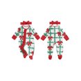 thumbnail image 2 of RUINIXCW Newborn Baby Girl Christmas Outfit Infant Girls Fall Winter Clothes Xmas Footed Romper Bow Print Long Sleeve Zip Up Footie Jumpsuit Headband, 2 of 9
