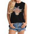 thumbnail image 2 of IROINNID Fashion Large Size Female Round Neck Sleeveless Print Bull Head Loose T-shirt Tank Top Large Vest On Sale, 2 of 6