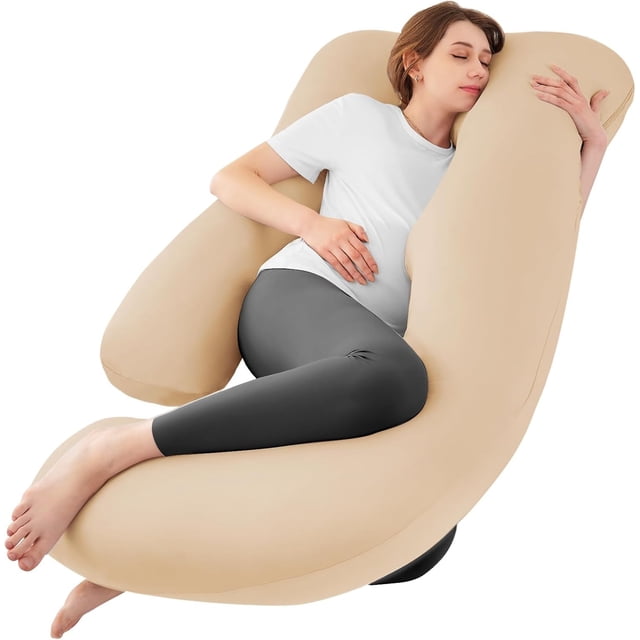 Almohada para Embarazo Sasttie en Forma de U Jumbo 152x76 cm Beige