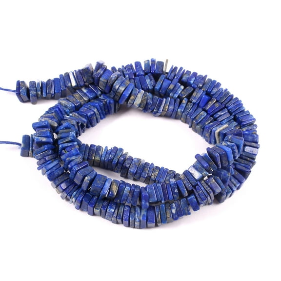 THE GEMS GRID Natural Lapis Lazuli Square Heishi Beads – 5-5.5mm Smooth Blue Gemstone Beads, 8" Loose Strand for DIY Jewelry Making & Craft Supplies