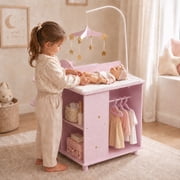 Olivias Little World Wooden Doll Changing Station, Lilac/White