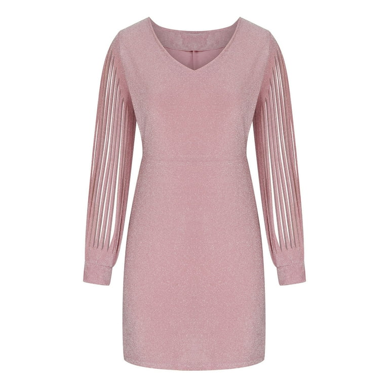 long sleeve work party dress Vera Long Sleeve Short Party Dress Black / XSmall