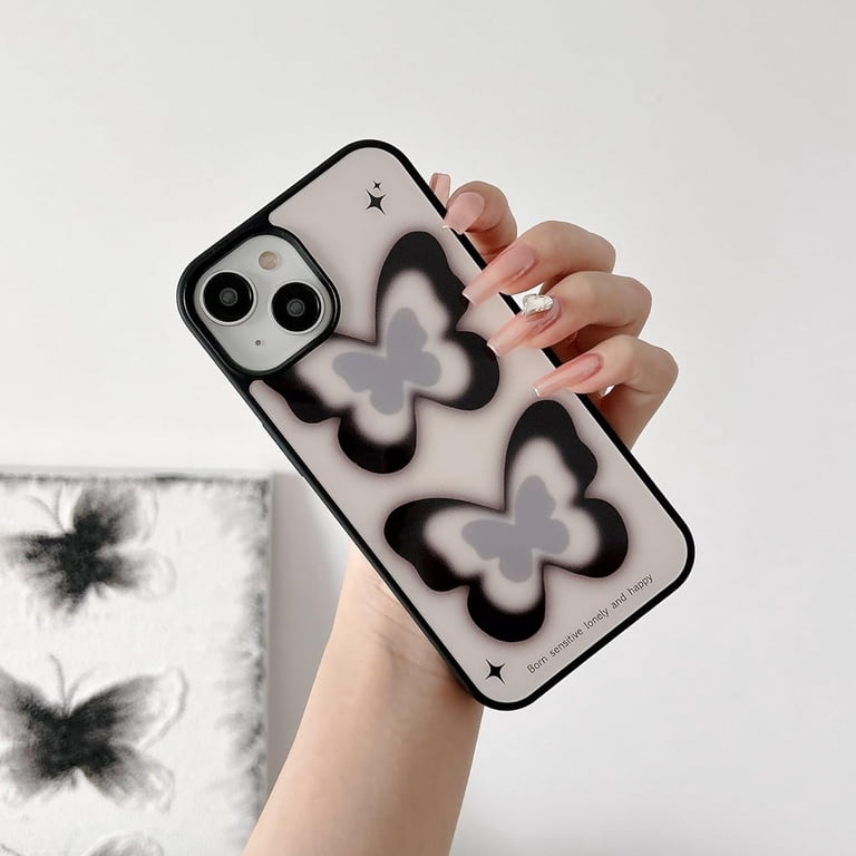 Retro Y2K Black Butterfly Phone Case Compatible with iPhone 15 Pro with Beaded Chain Charm,Cute Aesthetic INS Design Girly Slim Glossy Shockproof Cover for iPhone 15pro 6.1" - Walmart.com Retro Y2K Black Butterfly Phone Case Compatible with iPhone 15 Pro with Beaded Chain Charm,Cute Aesthetic INS Design Girly Slim Glossy Shockproof Cover for iPhone 15pro 6.1" - Walmart.com
