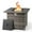 Grey, variant on Costway 32.5" Propane Fire Pit Table Outdoor Wicker Gas Firepit with Stainless Steel Burner Brown