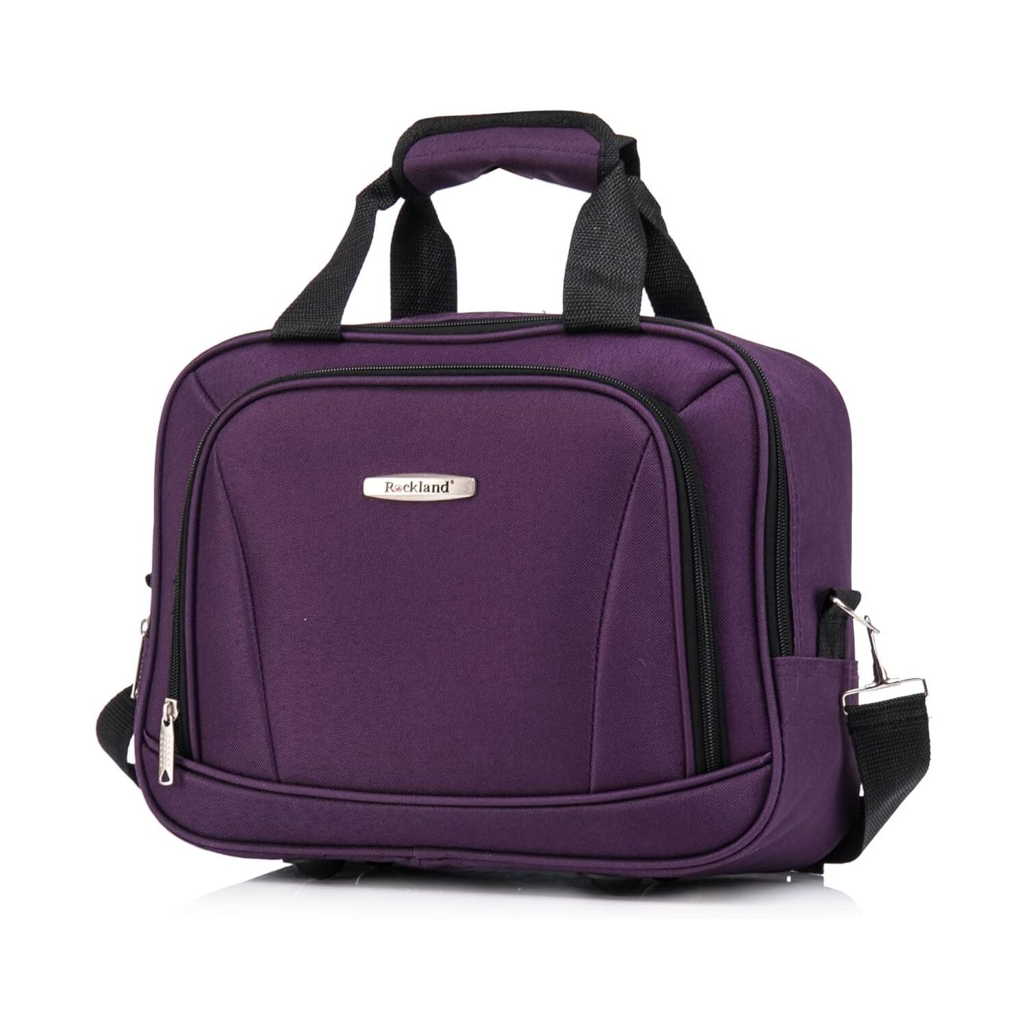 Rockland Melbourne Hardside Expandable Spinner Wheel Luggage, Carry-On 20-Inch and Tote 14-Inch, Purple