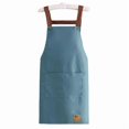 thumbnail image 2 of Durable PVC Kitchen Apron with Waterproof & Oil-Resistant Features - Unisex Design for Home & Hotel Use, Sleeveless & Easy to Wear, Solid Color in Leather Pink with Adjustable Straps and Button, 2 of 5