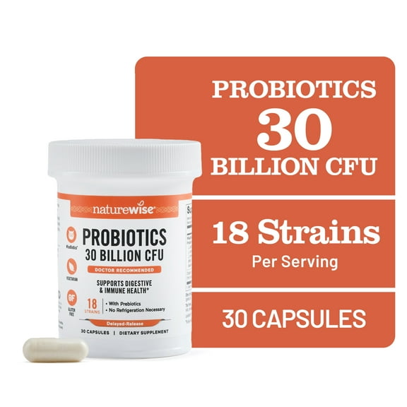 NatureWise Max Probiotics - 30 Billion CFU   Prebiotics - 30 Capsules[30-Day Supply]