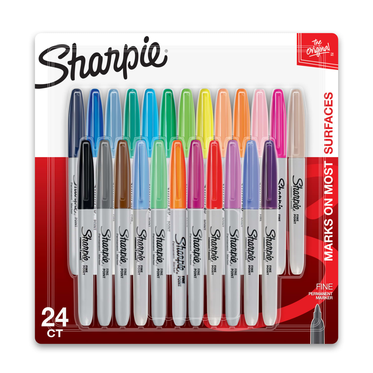 Sharpie Electro Pop Permanent Markers, Fine Point, 24 Count