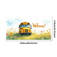 thumbnail image 3 of Watercolor Style Welcome Banner with Yellow School Bus and Floral Elements Backdrop Decorations for School Events Party Openings Community Gatherings and Classroom Decor, 3 of 4