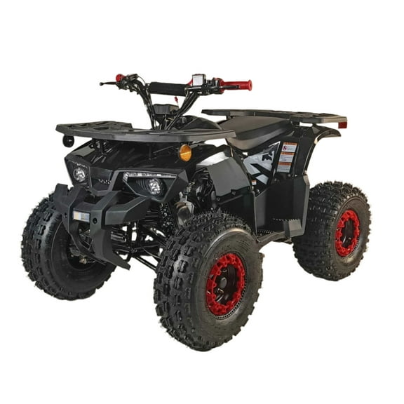 HHH 125cc ATV Quad 125cc ATV with Reverse, LED Lights, Big Wide Tires with Matching Rims 4 Wheeler-Red