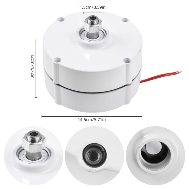 300W Three-Phase Alternator Permanent Magnet Generator 750rpm 12V High Speed Rare Earth NdFeB Permanent Magnet Generator AC Alternator for Vertical Horizontal Wind