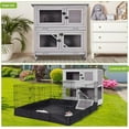 thumbnail image 3 of BUTINGLALE 2-Story Rabbit Hutch with Chew-Proof Ramp, 36" Indoor/Outdoor Rabbit Cage with 4 Casters & 2 Pull-Out Trays, Wooden Bunny Hutch Leakproof Small Animal Cage for Rabbits, Guinea Pigs, 3 of 8