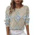 thumbnail image 3 of Tqyyweavej Crochet Sweaters for Women Hollow Out Argyle Sparkly Crewneck Blouses Fashion Casual Party Tops Size S to 2XL, 3 of 10