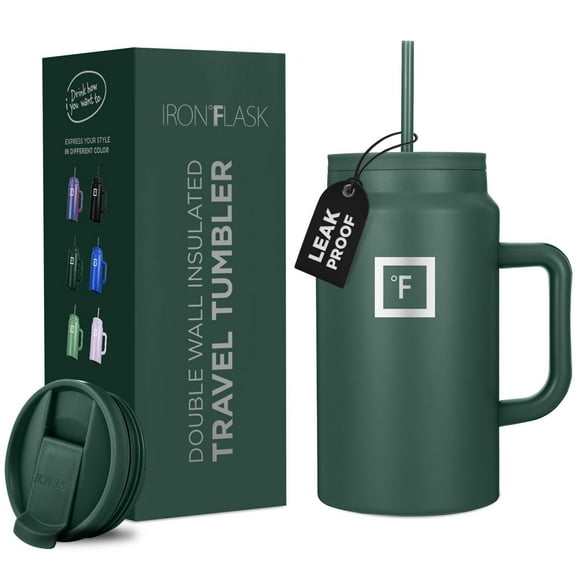 Taza aislante IRON FLASK Co-Pilot con tapa con pajita y tapa abatible, 1,5 L