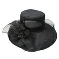 thumbnail image 5 of AWZXDE Womens Dress Hat With Wide Leaf Flower Beach Hats For Women Bridal Shower Sun Block Elegant And Casual Black, 5 of 5