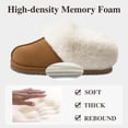 thumbnail image 5 of Comwarm Fuzzy House Slippers for Women Fluffy Memory Foam Suede Slippers with Faux Fur Collar Indoor Outdoor,Chestnut, 5 of 9