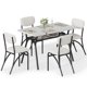 thumbnail image 1 of QinaQin Juego de comedor moderno de 5 piezas para departamento, mesa rectangular pequeña con repisa y 4 sillas tapizadas, ideal para desayunador, 1 of 7