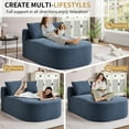 thumbnail image 3 of Miniyam Oversized Chaise Lounge Chair with Deep Seat, 46" Extra Wide Corduroy Lounge Chair, Ergonomic Back Support, Pocket Spring & Foam, No Assembly, Blue, 3 of 7