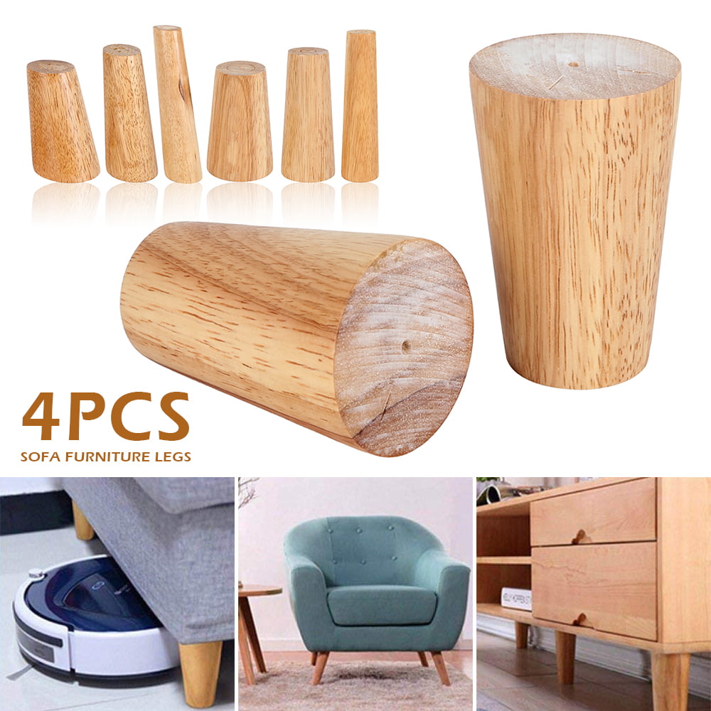 CABINETS 4x WOODEN REPLACEMENT FEET FURNITURE LEGS FOR DRAWERS WARDROBES BEDS 