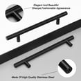 thumbnail image 4 of knobelite 12 Pack 128mm(5inch) Hole Centers Cabinet Handles Stainless Steel Kitchen Cabinet Door Handles and Pulls Cabinet Knobs Length 192mm(7.5inch) Matte Black, 4 of 5
