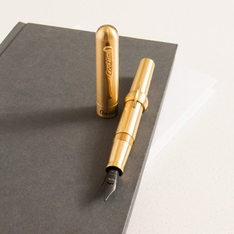 Conklin Mark Twain Crescent Filler Brass Fountain Pen - Walmart.com