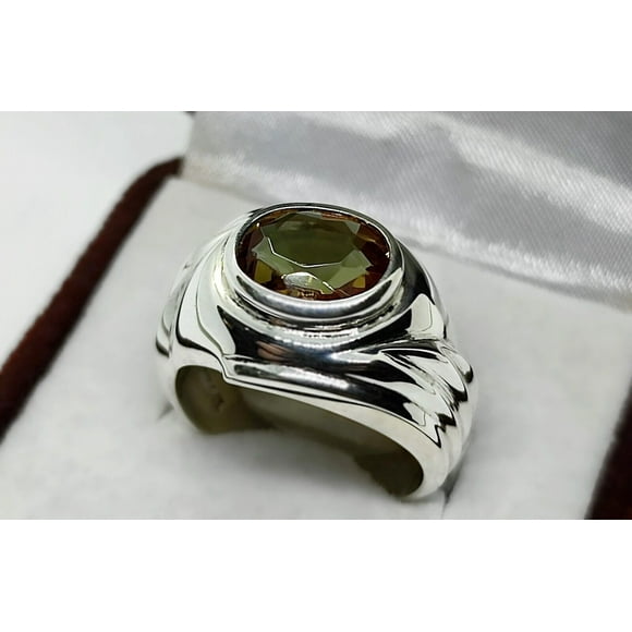 Natural Alexandrite Ring, Genuine 7.50 Carat Alexandrite Ring for Men, Unique Color Changing Alexandrite Stone Ring, Silver Alexandrite Jewelry