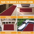thumbnail image 4 of Ottomanson Non-Slip Hallway Runner Rug 2' x 13' Indoor/Outdoor Custom Size Utility Carpet for Garage, Red Ribbed, 4 of 9