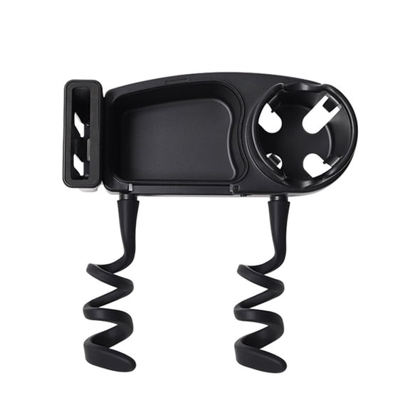 Universal Stroller Snack Tray, 3 in 1 Stroller Cup Holder with Phone Holder and Silicone Flexible Arms Grip, Stroller Tray Attachment