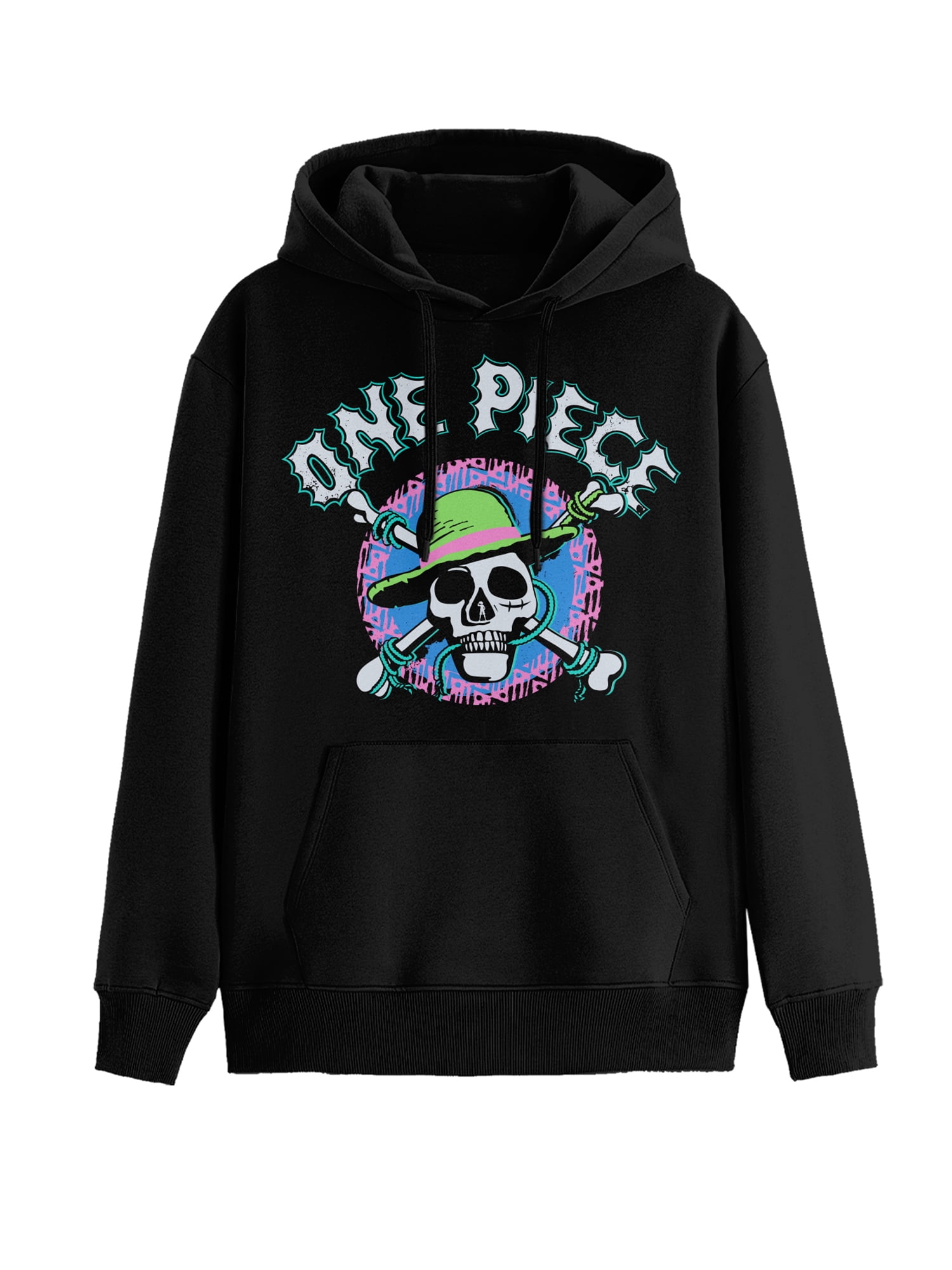One Piece, Men's & Big Men's Graphic Hoodie, Neon Skull, Sizes S-3XL
