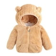 thumbnail image 1 of Toddler Girl Boy Fleece Hooded Jacket Kid Coat Thick Warm Cardigan Snowsuit Tops Outwear 1-6Y, 1 of 3