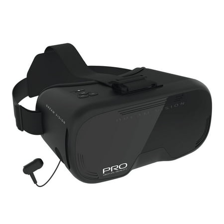 Tzumi Dream Vision PRO VR Virtual Reality Headset, Built-In Control Pad & Retractable Ear Buds with Microphone, Fits All Phones Up To 6-Inch, 360 Video Capability (New Open Box)