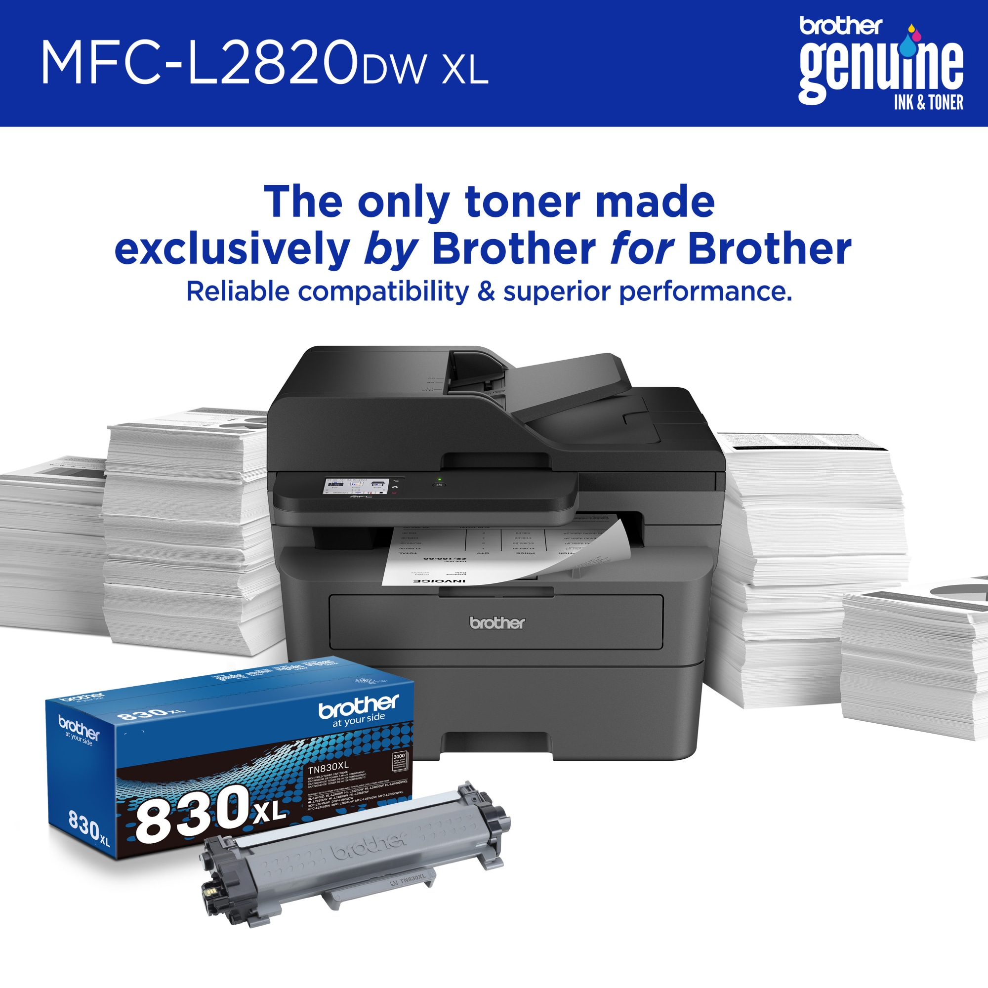 Brother MFC-L2820DW XL Wireless All-in-One Laser Printer photo 4