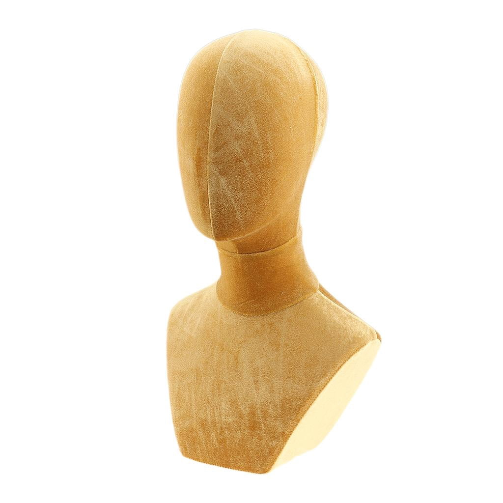 Velvet Head Model For Making s Jewelry Display Manikin Head Yellow