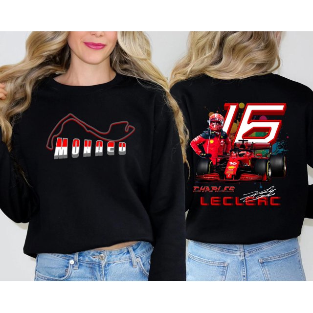 Charles Leclerc Formula One Sweatshirt, F1 Two Sides Sweatshirt, Charles Leclerc Shirt, Le - White - 4XL