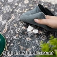 thumbnail image 5 of Hallway Washable 2'6x12 Runner Rug - Vintage Kitchen Rugs Non-slip Soft Thin Farmhouse Carpet For Entryway Low Pile Indoor Floor Decor Mat Bathroom Living Room Bedroom (black/multi 2'6"x12'), 5 of 9