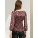 thumbnail image 5 of Blusas Tops Peplum De Encaje Semitransparente De ManLarCon CintuAnudaPaMujer Vino M, 5 of 6