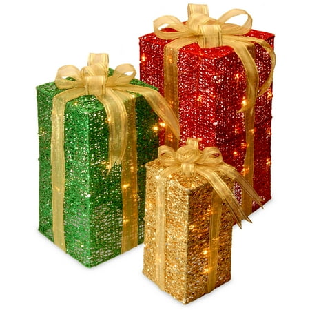 pre lit sisal gift