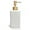 White, variant on Gold Soap Dispenser, Ceramic Lotion Pump Bottle with Refined and Vintage Emboss, Home Decoration for Bathroom or Kitchen (White)