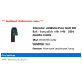 thumbnail image 2 of Alternator and Water Pump Multi Rib Belt - Compatible with 1996 - 2006 Hyundai Elantra 1997 1998 1999 2000 2001 2002 2003 2004 2005, 2 of 2