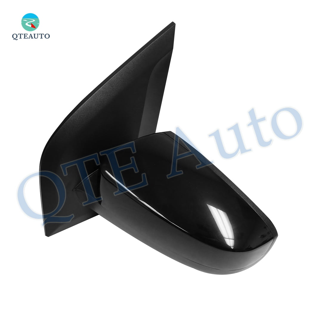 Left Driver Side Manual Remote Non-Folding W/Cover View Mirror Chrome/Flat Black Smooth For 2007-2012 Nissan Sentra