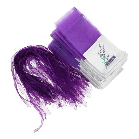 TAILTOSS 60Pcs Purple Lavender Sachet Bags Rectangular Cloth Fragrance Drying Storage Wardrobe 5.9x2.8x0.04in