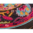 thumbnail image 4 of Unique Loom Flamenco Medici Rug Light Blue/Orange 6' 1" Round Floral / Botanical Bohemian Perfect For Dining Room Entryway Bed Room, 4 of 7