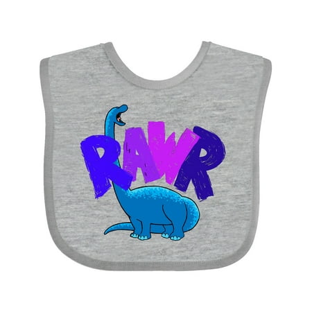 

Inktastic Lil Blue Bronto Rawr!! Gift Baby Boy or Baby Girl Bib