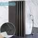 thumbnail image 3 of Waterproof Polyester Shower Curtain with 12 Hooks, Mold-Resistant Fabric for Bathroom or Bathtub, Dark Gray, Washable Textile, 3 of 4