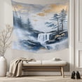 thumbnail image 5 of Navy Blue Mountain Tapestry for Bedroom Wall Hanging Tapestry, Modern Abstract Art Tree Ceiling Backdrop Tapestries Poster Blanket Wall Decor for Teens Room Living Room Dorm 39" x 59", 5 of 8