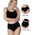 thumbnail image 2 of INNERSY Womens Underwear Cotton Briefs High Waisted Postpartum Panties 5 Pack (2XL, 5 Black), 2 of 6